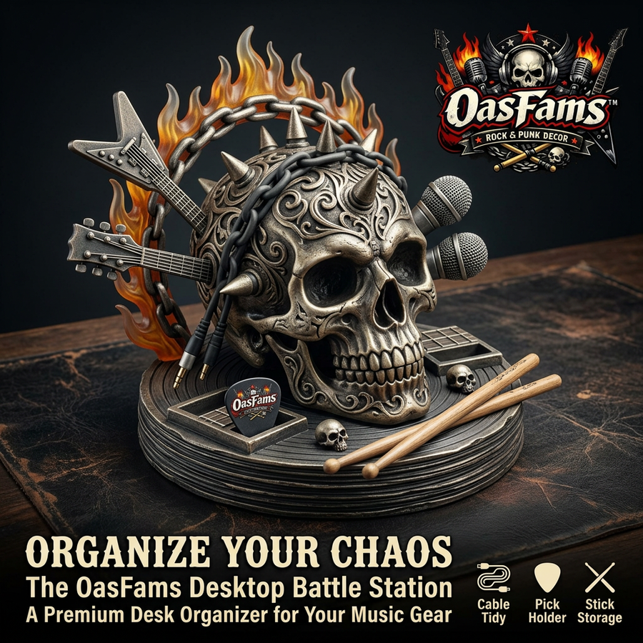 OasFams™ Skull Rock Desktop Music Gear Organizer